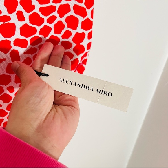 NEW Alexandra Miro Whitney Structured One Piece Swimsuit Red Giraffe Beach Pool - Picture 9 of 10